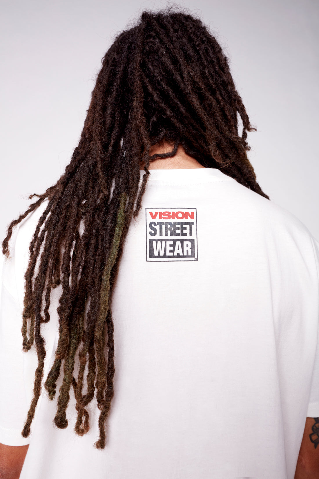 Vision Street Wear Face Print Logo T-Shirt Ivory