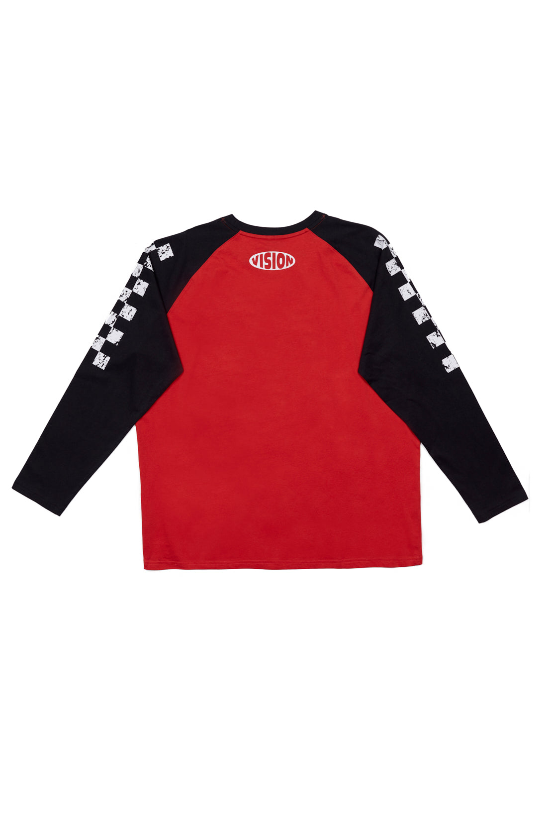 Vision Street Wear Checker Print Sleeve Logo T-Shirt Black/Red