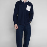 PANTALON BOYCHIK COUPE LARGE EN DENIM BRUT – BLEU RINCÉ