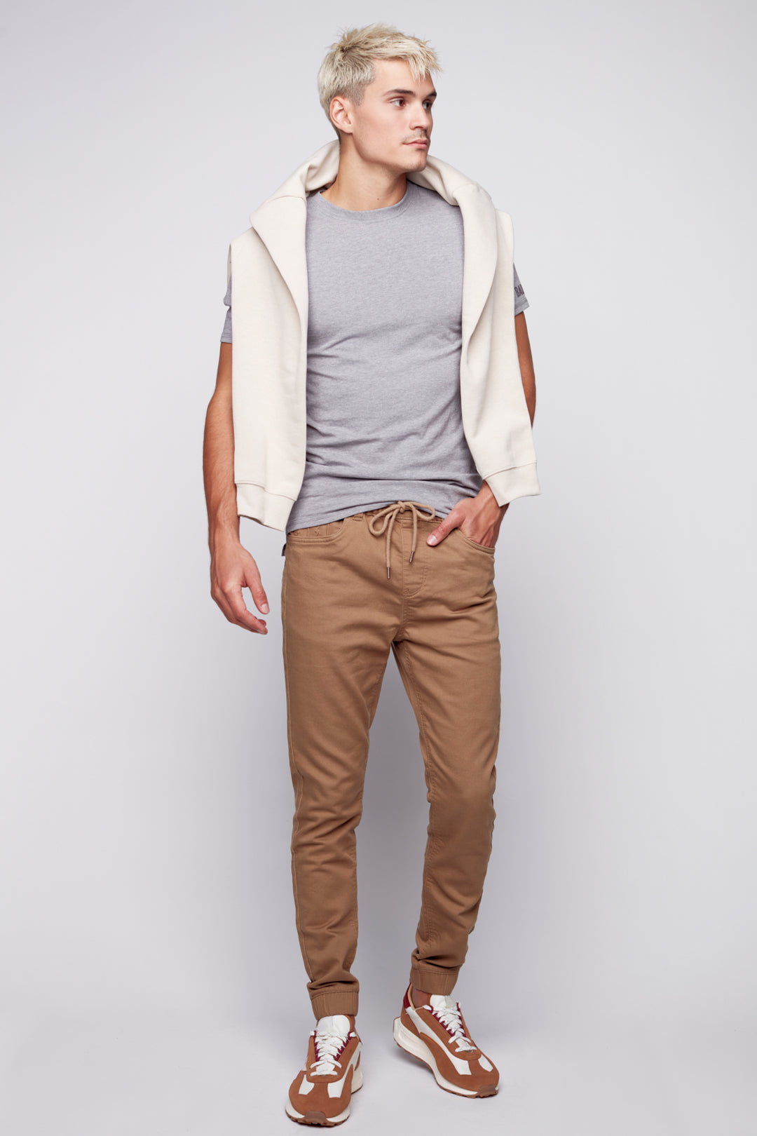 JAGGER - Jogger Classique 5 Poches French Terry - Beige