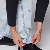 GELFAND - Loose Fit Cargo Pant with Adjustable Hems - Light Blue Denim