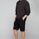 JUDE - Mens Multi Cargo Ripstop Shorts - Black