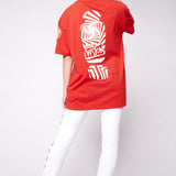 T-shirt avec logos d’équipes imprimés- Rouge