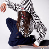 Aop Spirals Print Hoodie - Black