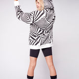 Aop Spirals Print Hoodie - Black