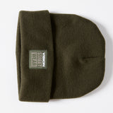 Cuffed Knitted Beanie With Large Logo Patch - ARMY