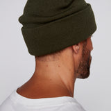Cuffed Knitted Beanie With Large Logo Patch - ARMY
