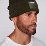 Cuffed Knitted Beanie With Large Logo Patch - ARMY