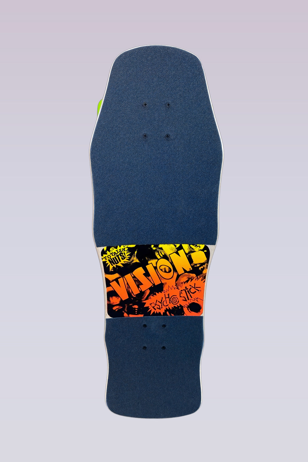Original Psycho Stick Complete Skateboard - Woodcut Art by Sean Starwars - 10"x30" - Blue/Yellow