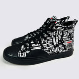 Canvas High Top Sneakers - Black Vision AOP