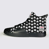 Canvas High Top Sneakers - Black Stars AOP