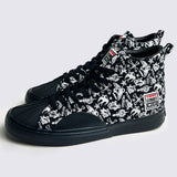 Canvas High Top Sneakers - Black Tattoo AOP