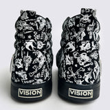 Canvas High Top Sneakers - Black Tattoo AOP