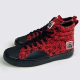 Canvas High Top Sneakers - Red Tattoo AOP
