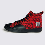 Canvas High Top Sneakers - Red Tattoo AOP