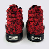 Canvas High Top Sneakers - Red Tattoo AOP
