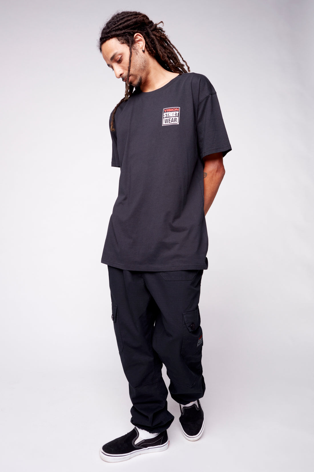 Vision Street Wear Safety Pin Logo T-Shirt Black
