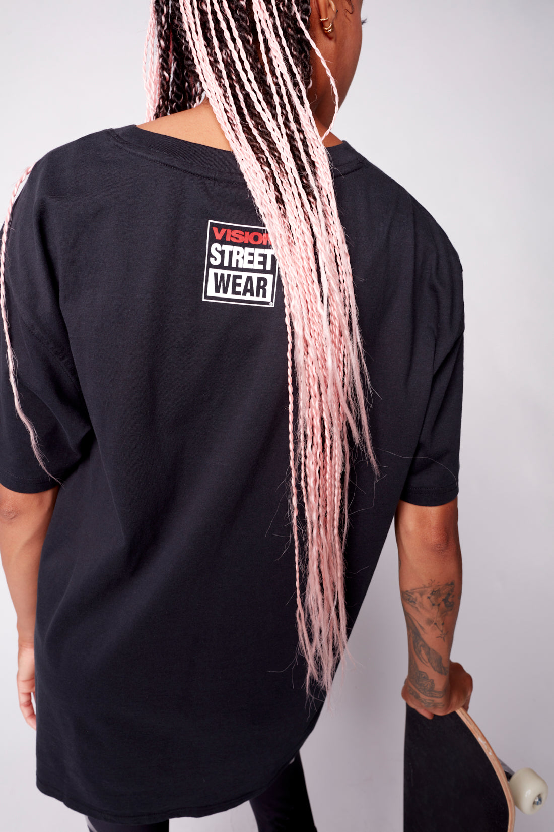 Vision Street Wear Face Print Logo T-Shirt Black