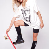 Vision Street Wear Face Print Logo T-Shirt Ivory