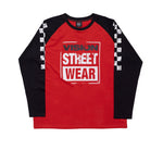 Vision Street Wear Checker Print Sleeve Logo T-Shirt Black/Red
