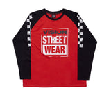 Vision Street Wear Checker Print Sleeve Logo T-Shirt Black/Red