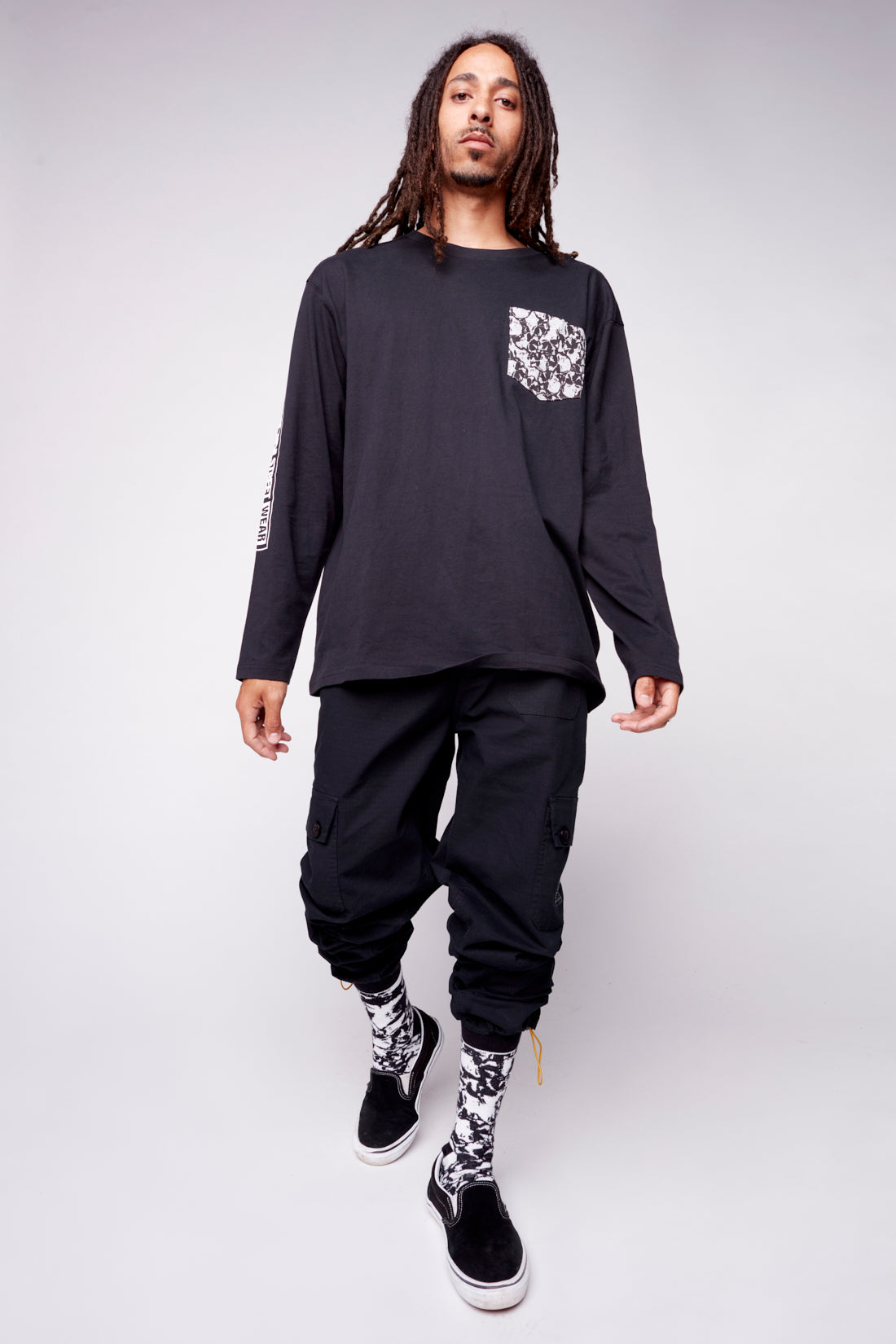 Vision Street Wear GELFAND Cargo Straight Leg Ripstop Pant Black