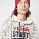Vision Street Wear Cuffed Skateboard Beanie With Large Logo Patch Red